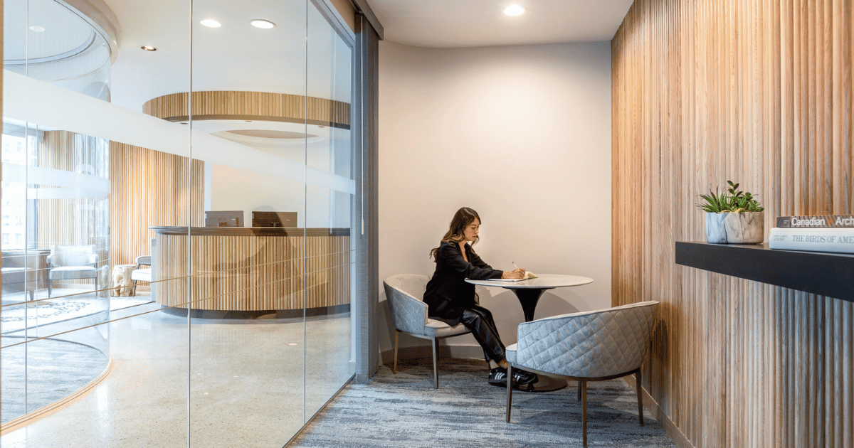 clyde and co office common spaces - design and build by aura
